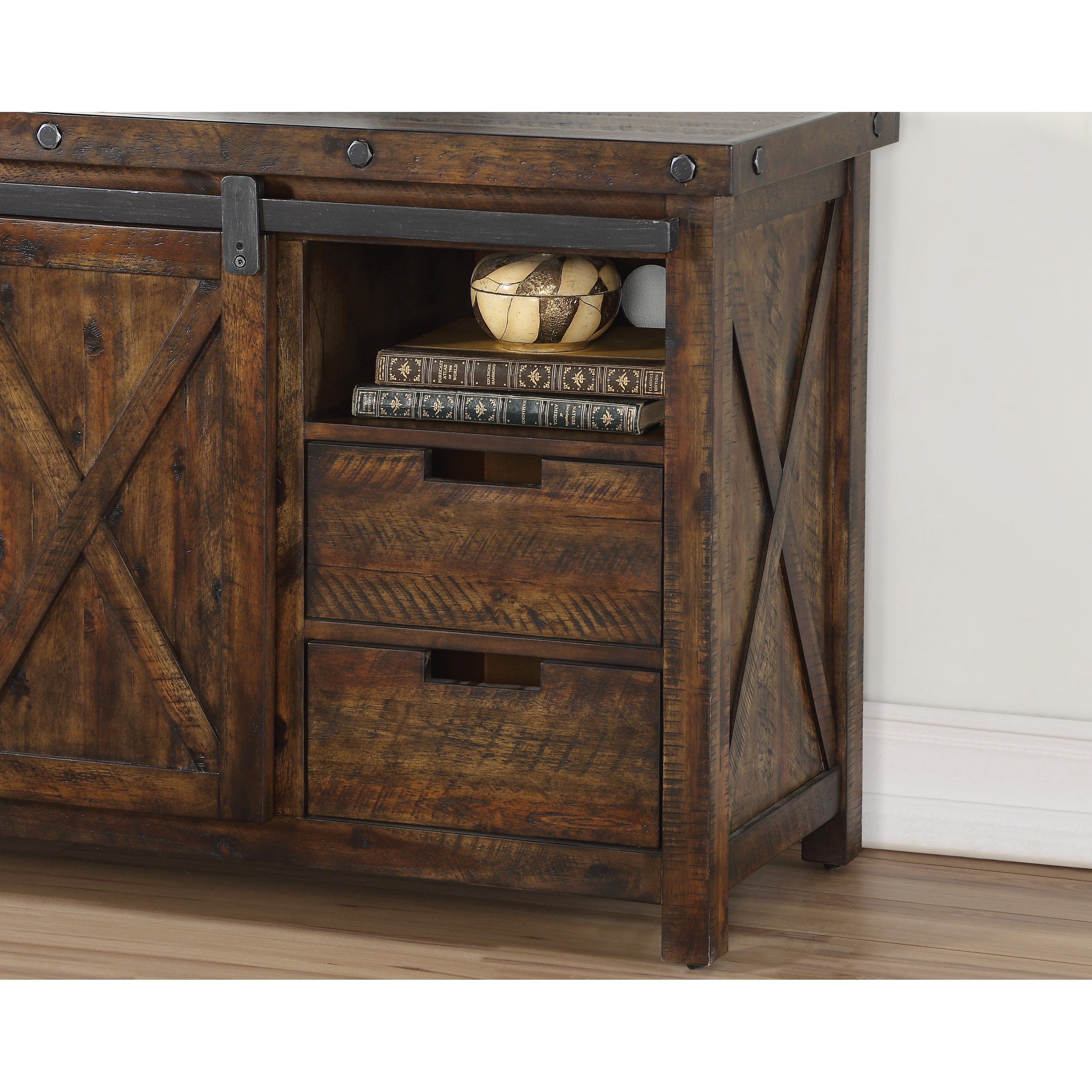 Flexsteel Wynwood Collection Carpenter Entertainment Stand with Sliding